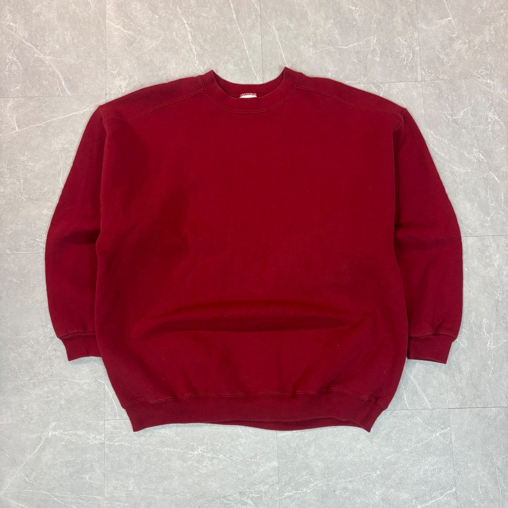 Vintage Chic Sweatshirt Mens Large Red Crewneck Fleece Pullover Made in USA 3130